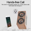 Wood Bluetooth Speaker Subwoofer FM Radio HiFi Music Clock Alarm