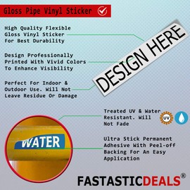 Sprinkler Fire Permanent Adhesive Vinyl Label Pipe Marker 12x2.5 in. Set of 50 Pipe Markers Only