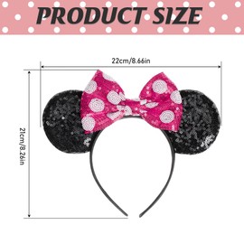 Pack of 3 Women's Headbands, Girls Hair Accessories, Hair Band, Children's Girls, Unisex Headband with Glittering Bow, One Size, Suitable for Parties, Evening Parties, and Other Occasions