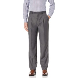 Linea Naturale Men's Pleated Travel Genius Microfiber Trouser, Light Grey, 31W