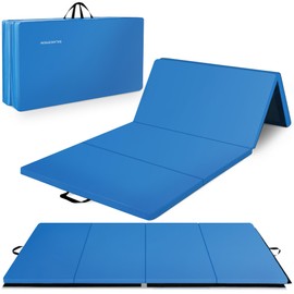 BalanceFrom 10x4 Feet 4-Panel Folding Gymnastics Mat  2-Inch Thick Pad with Vinyl Surface and Carrying Handles for Tumbling, Yoga, Pilates, Home...   
