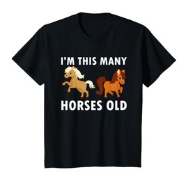 Kids 2 Years Old Girl Horses Old 2nd Birthday Kids T-Shirt