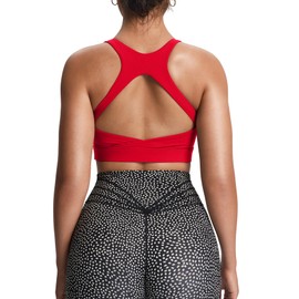 Aoxjox - brasier deportivo para mujer, de alto impacto, fitness, sin espalda, acolchado, entrenamiento, gimnasio, Khloe, yoga, playera sin mangas, Rojo (Racing red), L