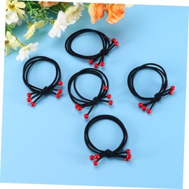 Mikinona 10pcs Stretch Hair Ties Ponytail Holders Cherry Design Elastic Hair Rope for Women Girls
