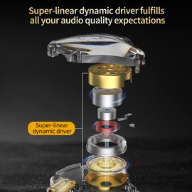 CCA KZ EDX LITE In-Ear Monitor, Super Linear Dynamic Driver, IEM Earbuds, Deep Bass Sound, In-Ear Headphones with Detachable Cable, for Audiophiles, DJs and Singers