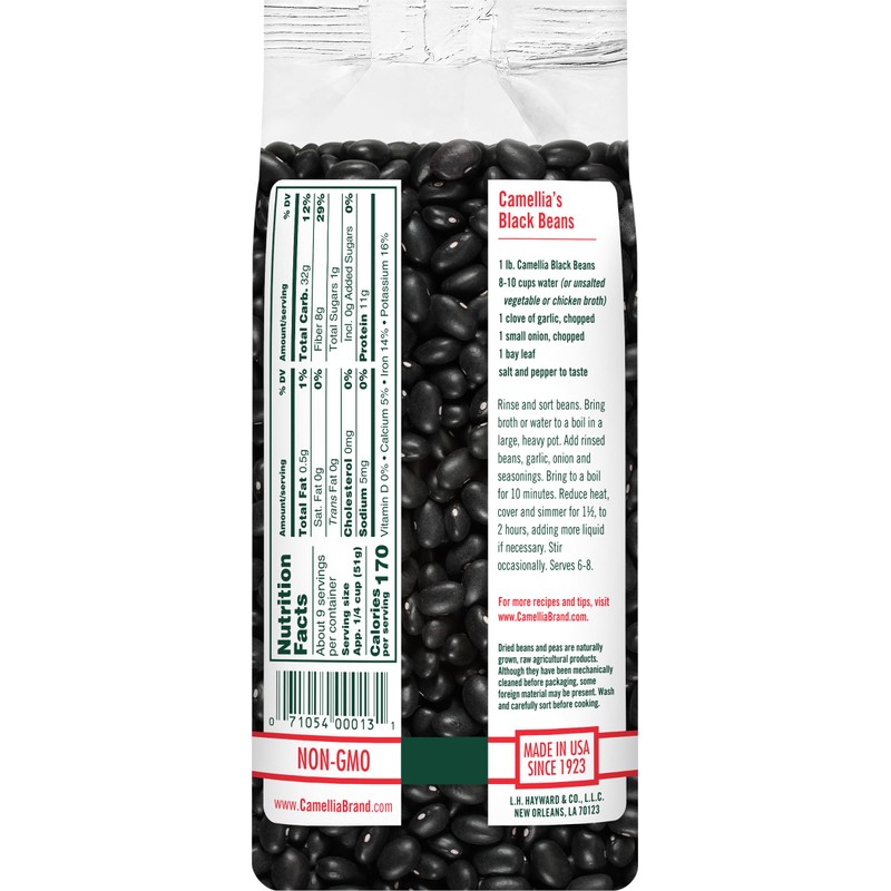 Camellia Brand Dried Black Beans, Frejoles Negros – Premium Non-GMO