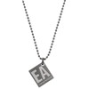 Emporio Armani EA Logo Square Pendant Necklace, Metal, No Gemstone
