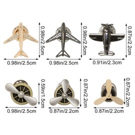yueton 6 piezas Broche de avión con pedrería Broche de avión de moda Pin de solapa de avión Broche de aviador Pin de broche para chaqueta Joyería Accesorios para mujer y hombre