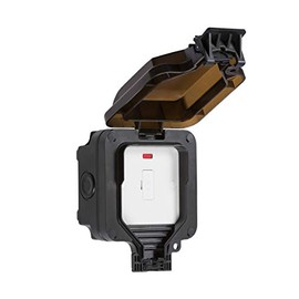 Knightsbridge OP6N Weatherproof Fused Circuit with Neon, Black, 153 x 110 x 110 mm