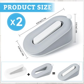 Pack of 2 Door Stoppers with Holder, Door Stopper Floor, Grey Cute Door Stopper Wedge for Floor, Rubber Door Stopper Floor Heavy