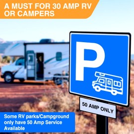 Nilight - 50033R 18 inch 50 Amp to 30 Amp RV Plug Adapter Heavy Duty Dogbone Electrical Adapter with Handle 50A Male to 30A Female Cord Adapter 125V/3750W,2 Years Warranty