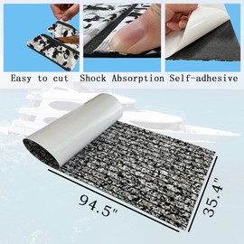CHURERSHINING Boat Flooring EVA Foam Boat Decking Faux Teak Marine Carpet Boat Decking Self Adhesive Flooring Pad for Boat Yacht Marine Floor Carpet Non-Slip and Self-Adhesive 94.5"x35.4"