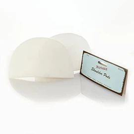 White Nylon Covered Shoulder Pads - Medium