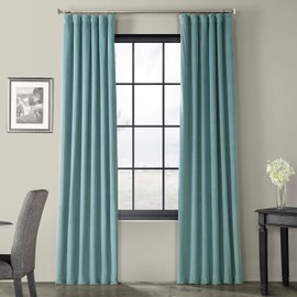 HPD Half Price Drapes VPCH-180106-108 Signature Blackout Velvet Curtain (1 Panel), 50 X 108, Skylark Blue