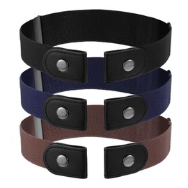 LXUEJIE 3 PCS No Buckle Stretch Belts for Toddler, Kids Elastic No Buckle Belt for kids Girls Adjustable Buckle Free Elastic Kids Belt