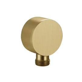 Gold Wall Outlet Elbow, G1/2 Inch Handheld Shower Hose Connector Round Union Water Outlet Hand Shower Fitting for Home Hotel Bathroom