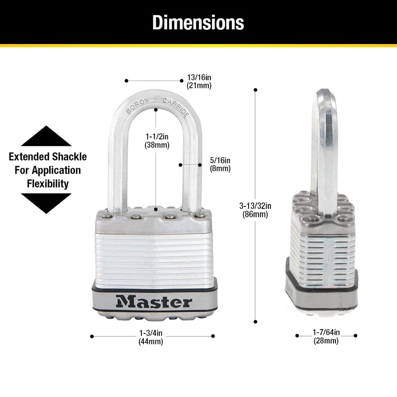 Master Lock M1XDLF Magnum Heavy Duty Padlock with Key, 1