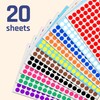 3000 Pack, 0.375" Round Colored Dot Stickers Labels - 10