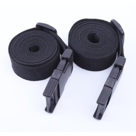 2 x Luggage straps, straps, car straps, sturdy carabiner straps with PP buckles, adjustable, 1.5 metres, heavy duty straps for rucksacks, sliding bags, cargo, luggage strapping (Black)