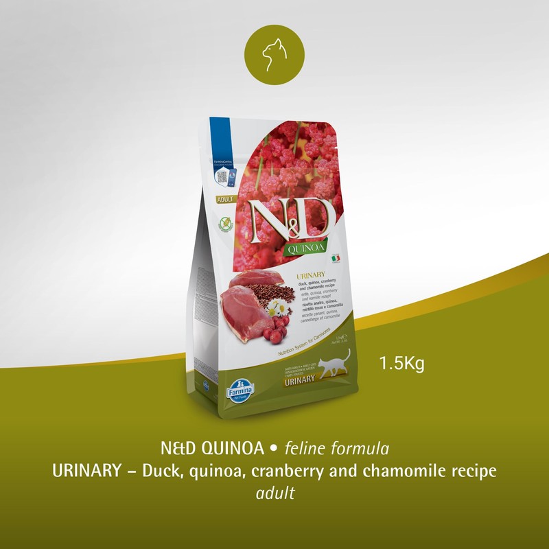 Farmina N&D, Quinoa Urinary Duck Formula Adult Dry Cat Food,