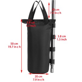 Baldachin-Gewichtssäck-Set mit Wasserspeicherbeuteln für Pavillon, Zelt, Festzelt, Carport, 6er-Pack Sandsäcke und 6er-Pack Wassersäcke, Schwarz (Schwarz, R-4PCS)