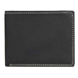 Solo Pelle Men's Vintage Wallet Made of Oiled Buffalo Leather and with Double Stitching Dublin Wallet I Wallet, black, Vintage