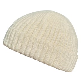 Docker Beanie Hat Fishermans Ribbed Winter Beanies Army Commando Short Skull Cap (Pale Beige)