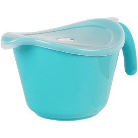 Calypso Basics Batter Bowl With Pour Spout, Non-Slip Base,Space Saving Detachable Handle with Lid, 2 QT Heavy Duty BPA-Free Microwave & Dishwasher Safe (Turquoise)