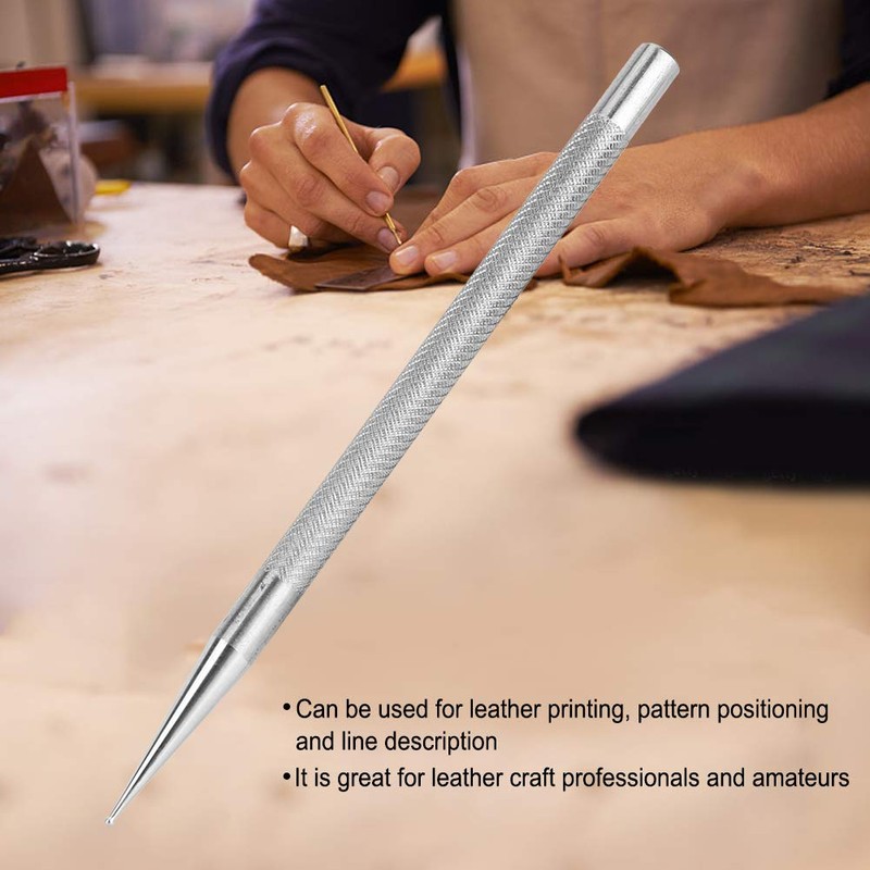 Tbest Leather Marking Pen Stainless Steel Round Head Tracing and