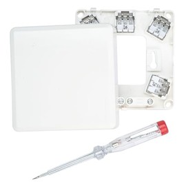 Cooker Connection Box 0.75-4.0 mm² Screwless Plug-In Terminals, Double Cable Outlet Possible, Set with Voltage Tester