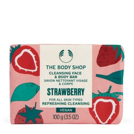The Body Shop Strawberry Cleansing Face & Body Bar – Cleanses and Recharges Skin – Vegan – 3.5oz