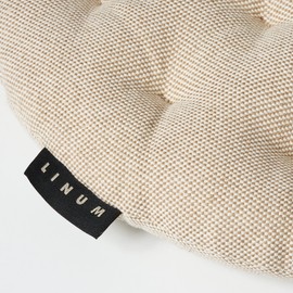 LINUM Pepper Elegant Round Seat Cushion, Diameter 37 cm, 100% Cotton, Machine Washable, Bronze Brown