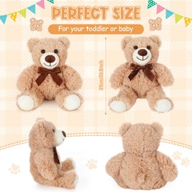 Zomiboo 7 Packs 14 Inch Plush Bear Stuffed Animals Plush Valentine Day Gift Soft Cute Stuffed Dolls Birthday Party Decorations (Light Brown)
