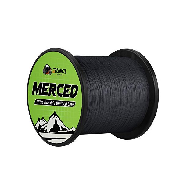 RUNCL Braided Fishing Line Merced, 8 Strands Braided Line - Proprietary Weaving Tech, Thin-Coating Tech, Stronger, Smoother - Fishing Line for Freshwater Saltwater (Gray, 120LB(54.4kgs), 500yds)