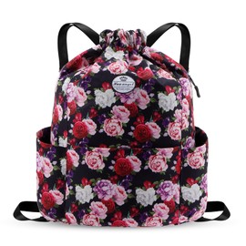 HUA ANGEL Drawstring Backpack Bag, Sport Gym Sackpack Lightweight Small Gym Bag for Men Women Pull String Sport Beach Bag