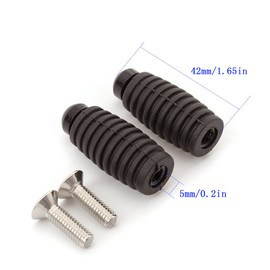 PROCNC Universal Motorcycle Aluminum Rubber Footrests Footpeg Pedals Rearsets Fit for GSX-R600 GSX-R750 2006 2007 2008 2009 2010 (Black)