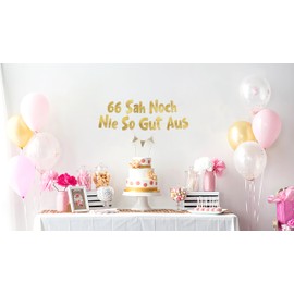 Funny Banner 66 Never Looked So Good 66th Birthday Party Supplies