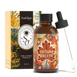 SoulOrigin Autumn Wreath Essential Oil 120ml (4 Fl Oz), Cozy Fall Fragrance Oils for Essential Oil Diffuser, Natural Autumn Scented Oils for Candle Making, Gifts for Women