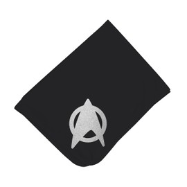 Trekkie Baby Blanket - Starfleet Insignia (Black Fabric - Silver Design)