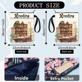 craspire Desk Book Covers with Words Book Cover Book Protector for Paperbooks Washable Book Cover Made of Fabric with Zip and Additional Case Pocket for Book Lovers Gifts