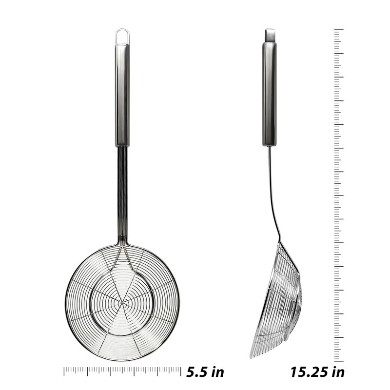 Makerstep Premium Stainless Steel Spider Strainer Skimmer Ladle, Kitchen Utensils