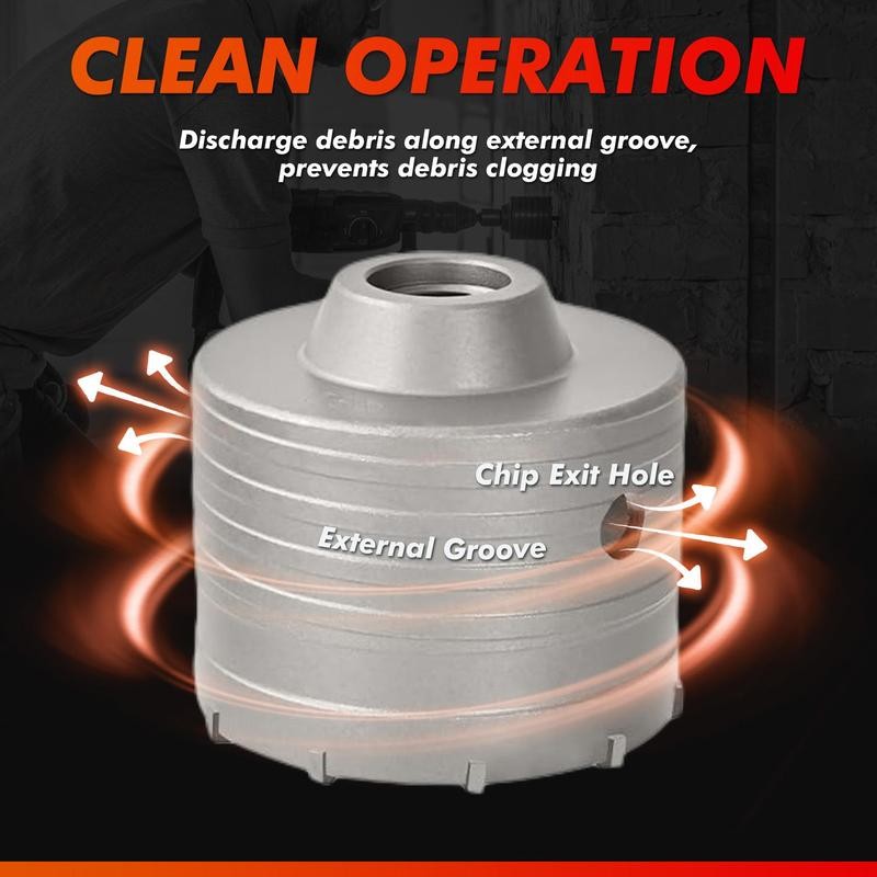 Concrete hole saw kit with SDS plus shank and MAX
