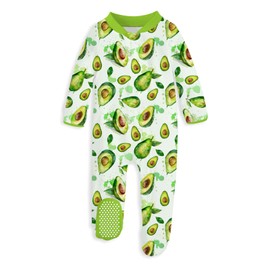 uideazone Baby Girl Pajamas 0-3 Months Footed Sleeper Comfy Avocado Footie Sleepwear Cute One-Piece Romper