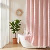 Siiluminisoy Extra Long Pink Boho Shower Curtain with White Tassel,
