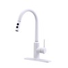 Peppermint Kitchen Sink Faucet Pull Down Matte White Kitchen Faucets