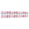 24PCS Press on Nails Square Short Purple Press on Nails