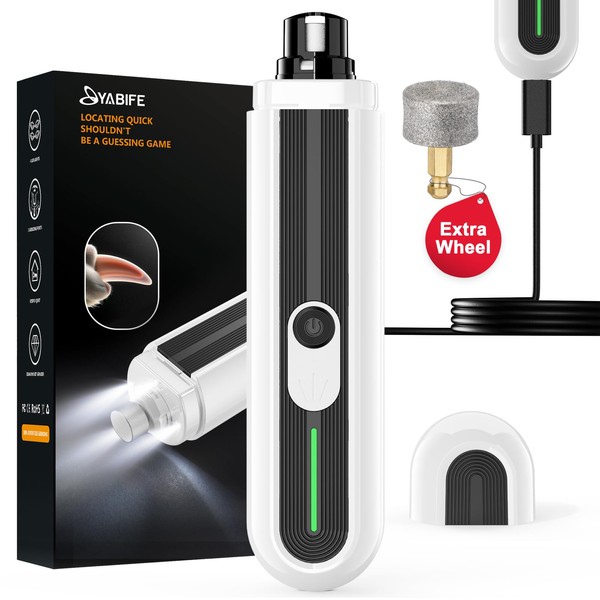YABIFE 4-Lights Dog Nail Grinder, Easy Quick Locate Dog Nail