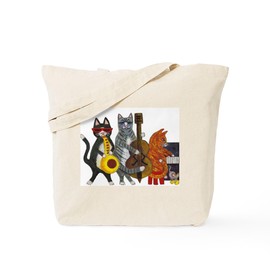 CafePress Jazz Cats Tote Bag Natural Canvas Tote Bag, Reusable Shopping Bag