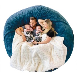 Giant Sherpa Bean Bag Chair Cover, Ultra Soft Bean Bag Bed (No Filler, Cover only), Large Round Soft Fluffy Bean Bag for Adults, Machine Washable Big Size Bean Bag Covers