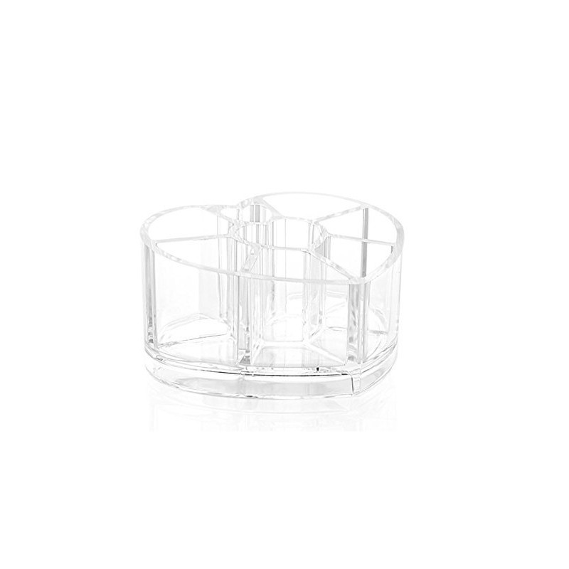 DJUNXYAN 8 Compartments Heart Shaped Transparent Acrylic Lipstick Makeup Brush